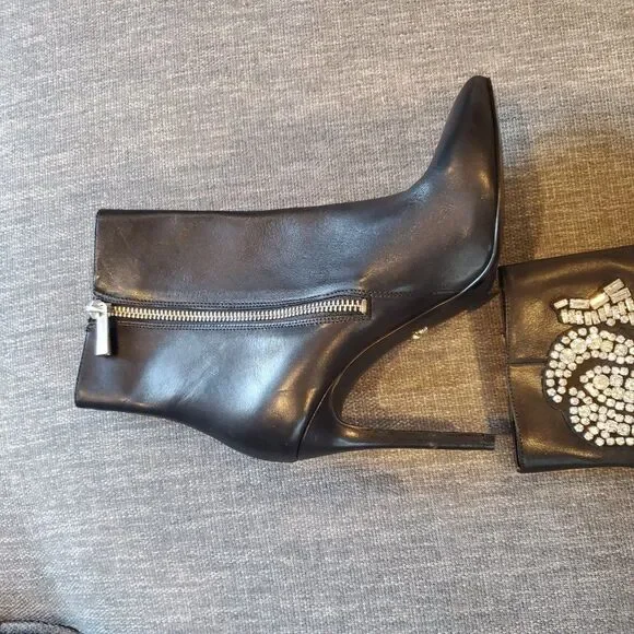 Michael Kors Viera Size 5.5m Black Leather Women BOOTIES - Picture 5 of 10